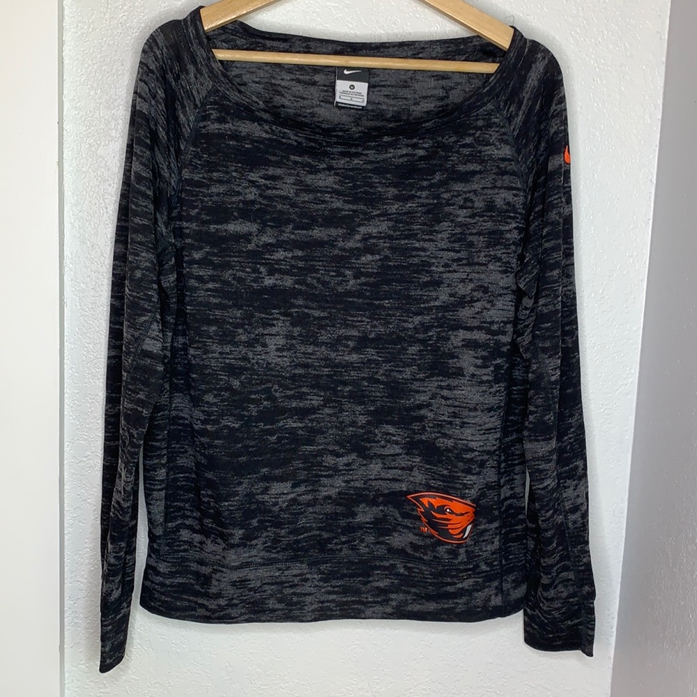 Nike Oregon State Beavers Long Sleeve Top Med Heathered Athletic Game Day Shirt